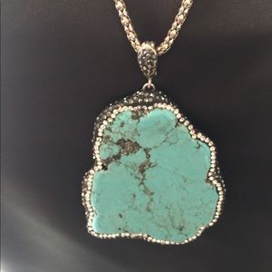 Faux turquoise stone necklace